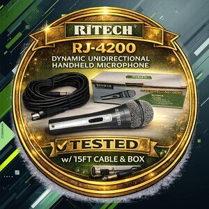 RiTech RJ-4200 Dynamic Unidirectional Mic Tested + 15ft Cable